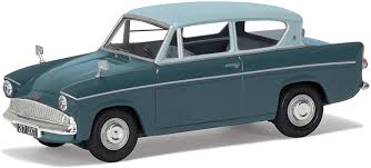 The 1959 ford anglia in front of tigercat's 63 morton location. Corgi Va00132 Ford Anglia 105e Deluxe Model Pompadour And Shark Blue Corgi Collectables Amazon Co Uk Toys Games
