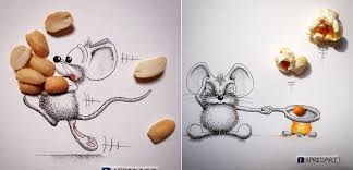 Little Mouse Drawing Interacting With Real Elements Mouse Drawing Drawings Different Kinds Of Art