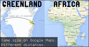 Provides directions, interactive maps, and satellite/aerial imagery of many countries. Google Maps Shows Greenland And Africa To Be Around The Same Size But When You Measure The Distance Africa Is Far Larger Imgur