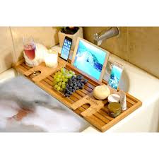 Beprincess bath tray, bamboo bathtub caddy trays with extending sides, mug wineglass smartphone holder, metal frame book pad tablet holder, detachable sliding tray, natural bamboo color. Royal Craft Wood Natural Bamboo Bathtub Caddy Bath Serving Tray For 2 Luxury Bathtub Accessories Set Walmart Com In 2021 Bathtub Caddy Bathtub Tray Bathtub Accessories