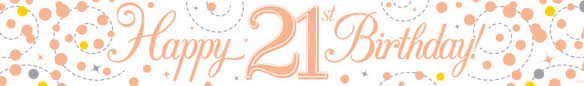 Happy 21st Birthday Rose Gold Holographic Foil Banner 2 7m Partyrama It features a rose gold wine tumbler and fuzzy socks with the message, if you can read this bring me the assortment features a bottle of royal crest red blend wine in a linen reusable happy birthday. happy 21st birthday rose gold holographic foil banner 2 7m