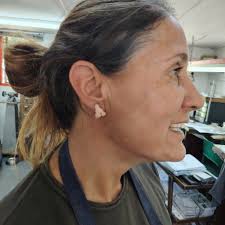 Handmade roller printed earrings for sale