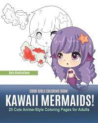 You might also be interested in coloring pages from anime girls category and kawaii tag. Chibi Girls Coloring Book Kawaii Mermaids 25 Cute Anime Style Coloring Pages For Adults Kawaii Coloring Illustrations Sora Amazon De Bucher