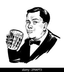 glücklich Becher Bier Cartoon Charakter Lächeln auf den Lippen  Stockfotografie