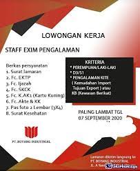 Persyaratan tips dan cara melamar lowongan kerja di pt. Lowongan Kerja Pt Boyang Industrial September 2020