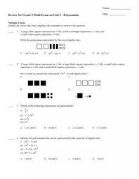 Binonial (2 terms) & cubic (highest exponent is a 3) 2. Review For Grade 9 Math Exam On Unit 5 Polynomials