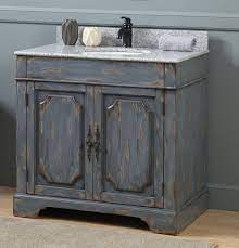 Refinishing your bathroom vanity cabinets is a weekend project that will refresh your bathroom's decor without killing your budget. Adelina 36 Benton Collection Litchfield Rustic Gray Distressed Boho Bathroom Vanity