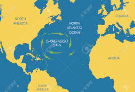 ベクトルの図。世界地図上のサルガッソー海。のイラスト素材・ベクター Image 68375741