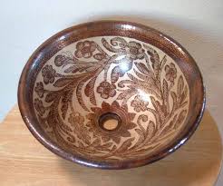 mexican hand painted copper sink
