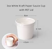 Kraft Paper Sauce Cup - White / 3oz/90ml / Kraft Paper
