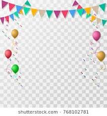 Celebration Background Template With Balloons Confetti And Ribbons On Transparent Background Vector Illu Celebration Background Balloons Background Templates
