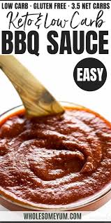 Low Carb Sugar Free Bbq Sauce Recipe Keto Gluten Free In 2020 Low Carb Bbq Sauce Sugar Free Bbq Sauce Recipe Sweet Bbq Sauce
