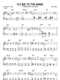 Print And Download Fly Me To The Moon Swing Transcription For Piano Solo Fly Me To The Moon Originally Titled I Jazz Piano Sheet Music With Letters Piano