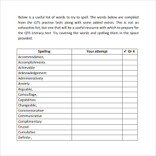 Free 14 Sample Spelling Test Templates In Pdf Ms Word