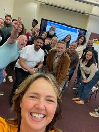 Hi all! I just wanted to introduce myself and share a photo I took last  week when I ran a restorative practices training for a school district in  California. I am excited