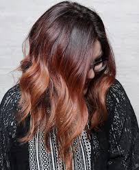 Schwarzes Burgunder Und Kupfer Ombre Haarfarbe Kastanie Haarfarbe Balayage Haarfarben
