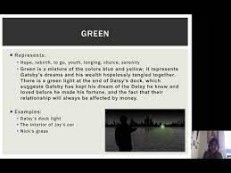 Firstly, white color will be discussed as it is one of the main symbolic colors in the great gatsby, representing purity, innocence, and honesty (yaffe 1). Symbolic Colors In The Great Gatsby Youtube