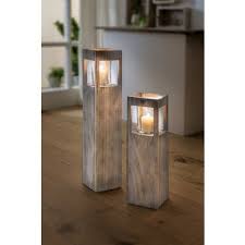 Windlichtsaule Puro Hohe 70 Cm Grosses Dekoratives Bodenwindlicht Aus Weiss Getunschtem Pappelholz Mit Herausnehmbarem Klarglaseinsatz Licht Windlicht Wind