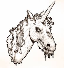 Cake unicorn coloring page is a great treatment method. Zombie Unicorn Head By Harperugby On Deviantart