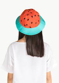 Woman With A Watermelon Printed Bucket Hat Free Image By Rawpixel Com Jira