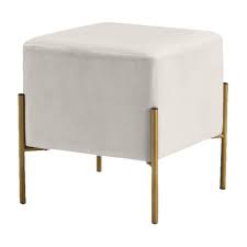 Meridian Furniture Inc Isla Square Upholstered Ottoman Stool Upholstered Ottoman Meridian Furniture Furniture