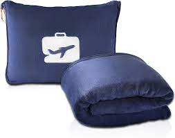 The best travel blanket can even function as a pillow and won't add to your already heavy luggage or backpack. Amazon Com Eversnug Travel Blanket And Pillow Premium Soft 2 In 1 Airplane Blanket With Soft Bag Pillowcase Hand Luggage Belt And Backpack Clip Navy Blue Home Kitchen