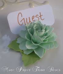 Flower for flower, faux floral arrangements are less expensive than those made with live blooms download our templates, and print onto card stock; Handmade Paper Flower Place Card Holders Wedding Table Decorations Paper Flowers Place Cards Favors