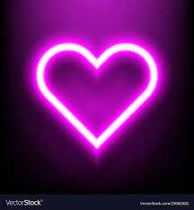Neon Bright Lamp In Heart Shape Sign Royalty Free Vector Neon Heart Shapes Bright Lamp