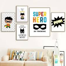 Superhero Pow Kids Room Decor Dream Big Wall Art Poster Prints Modern Canvas Painting Modular Wall Picture For Nursery Bedroom Kids Room Wall Art Boy Wall Art Big Wall Art