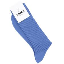 Light Blue Cotton Lisle Socks The Nines