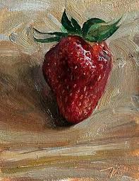 Frutilla Oilpaintingstilllife Fruit Painting Still Life Fruit Daily Painting