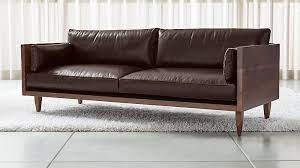 Sherwood Leather 2 Seat Exposed Wood Frame Sofa Reviews Crate And Barrel Sofa Frame Sofa Wood Frame Sofas For Small Spaces