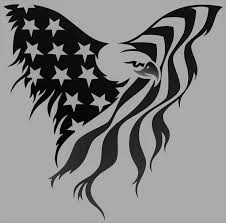 Black And White Eagle Flag Tattoo Eagle American Flag Tattoo Stars Freedom Patriotic Flying Eagle Flag Vinyl Sticker Window Sticker Am American Flag Decal Vinyl Eagle Art