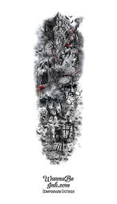 This full sleeve tattoo is a beautiful sketch of a warrior with polynesian designs behind. Aztec Warrior Jaguars Skulls Crusaders Blood Temporary Sleeve Tattoos Wannabeink Com