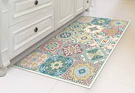 Tile is the better choice for your space. Amazon Com Iri Giri Vinyl Kitchen Floor Mat Decorative Linoleum Pvc Rug Runner Tile Flooring Colorful Durable Anti Slip Hand Washable And Protects Floors 47 2 X 27 5 Venetian Beauty 271 Kitchen Dining