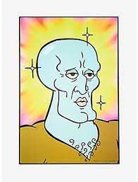 Spongebob Squarepants Handsome Squidward Wood Wall Art Spongebob Drawings Mini Canvas Art Spongebob Painting
