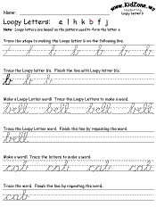 This page has practice worksheets for lower case letters. Cursive Writing