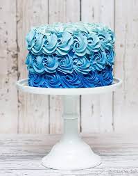 Rosette Ombre Cake Birthday Cakes For Teens Blue Birthday Cakes Cake