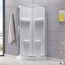 Glacier Bay Maia 32 In X 79 50 In Corner Drain Corner Shower Kit In Clear And Chrome Gbsh222 The Home Depot In 2021 Corner Shower Kits Corner Shower Shower Stall Kits