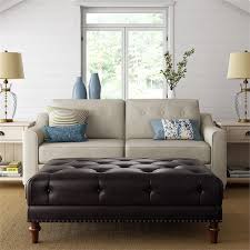 Padded leather all around for use as foot rest. Dorel Living Booker Faux Leather Coffee Table Ottoman In Brown Da8163