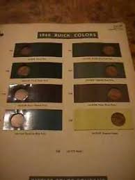 Details About Scarce 1940 Buick Color Chart With Sample Color Chips