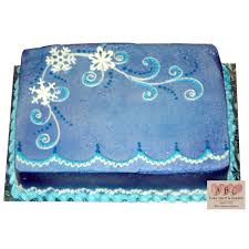 A sheet cake or slab cake is a cake baked in a large, flat rectangular pan such as a sheet pan or a jelly roll pan. 2124 Winter Sheet Cake With Snowflakes Abc Cake Shop Bakery