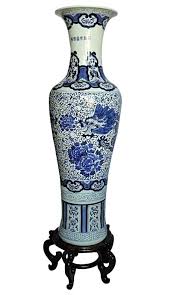 Why qianlong and yongzheng style vases described as republican era. Large Chinese Vase 54 Blue And White Glazed Porcelain Hand Painted With Dragon And Floral Oriental Furnishings Furniture Decor