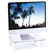 Cheap tv stands, buy quality furniture directly from china suppliers:fitueyes clear tempered glass computer monitor riser with height adjustable multi media desktop stand for flat screen lcd led. Laptop And Tv Clear Glass Hemuduplus Computer Monitor Stand Riser With Height Adjustable Multi Media Desktop