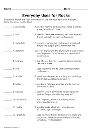 Everyday Uses Of Rocks Worksheet Find The Answer Key On The Educational Insights Website At Ht Science Worksheets Chemistry Worksheets Earth Science Lessons