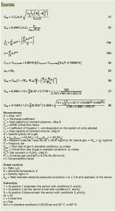 practical equations calculate gas flow rates through venturi