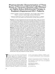 Pharmacokinetic Characterization of Three Doses of Tipranavir Boosted with  Ritonavir