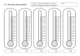 Reading temperatures (easy) student is asked to write the temperature under the thermometer. Reading Thermometers Scale Reading Activity Teaching Resources