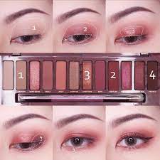 e y e s urbandecaycosmetics nakedcherry 心得等下次畫這盤時再一起po 1 1打底暈染 2 將2從眼線處 korean eye makeup asian eye makeup eye makeup steps