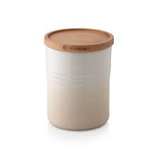 Le creuset stoneware ceramic storage containers with wood lid, 22oz. Le Creuset Meringue Stoneware Medium Storage Jar 60825547160099 Harts Of Stur